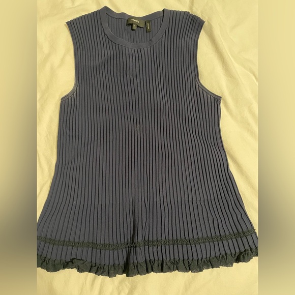 Dark blue Theory sleeveless detailed shirt size small - Picture 4 of 4